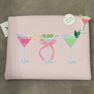 Luxe Pink Pouch with Cocktail Charm